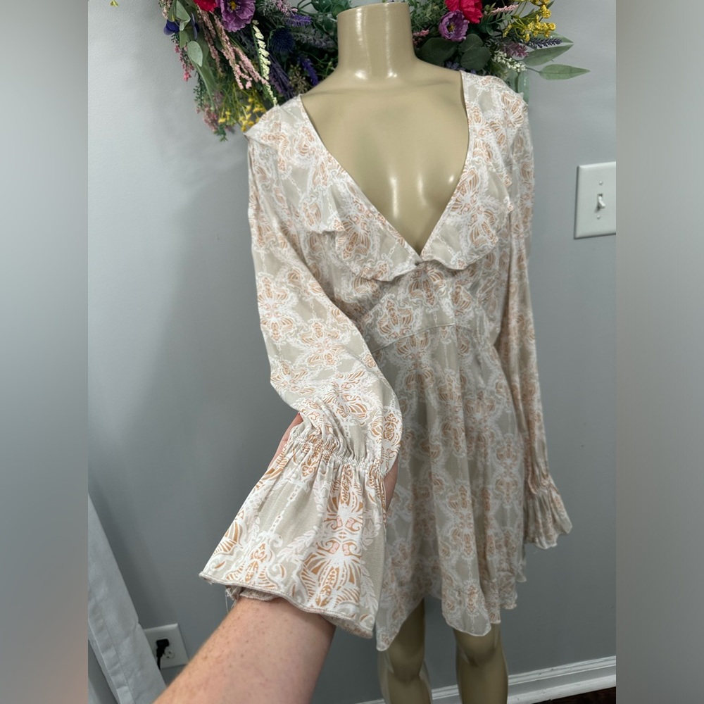 Free People Long Sleeve Paisley Dress